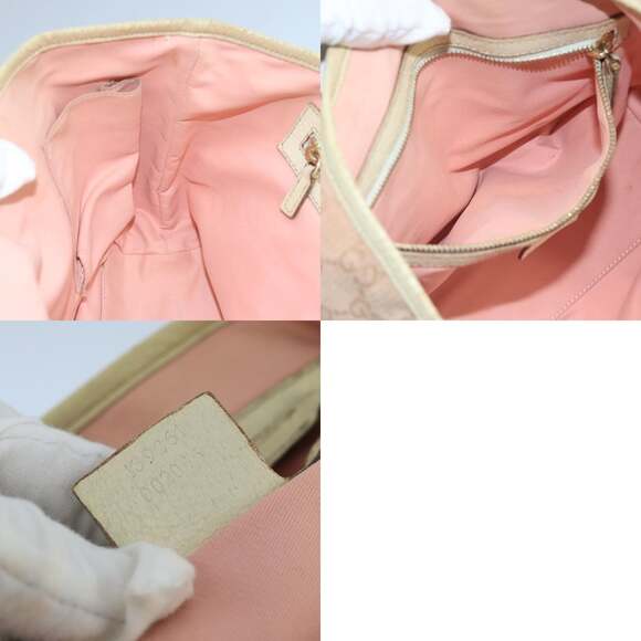GUCCI GG Canvas Hand Bag Pink Cream Gold - Picture 12 of 12